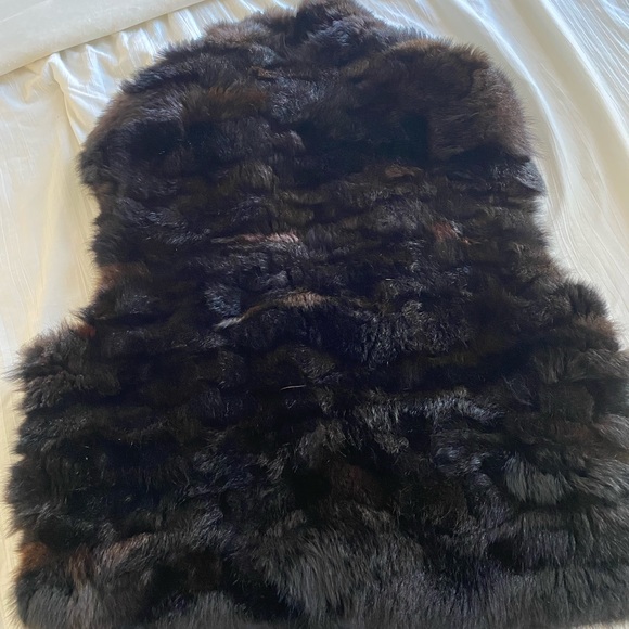 ANDREW MARC BROWN BLACK FAUX FUR CHIC VEST XL - Picture 7 of 8